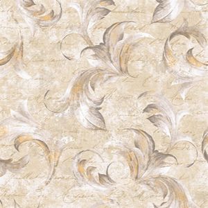 Seabrook Designs JP30008 Journey Taupe Cousteau Scroll Wallpaper. Wallpaper